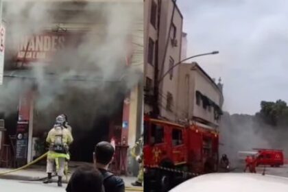 Incêndio atinge restaurante no catete; bombeiros controlam as chamas