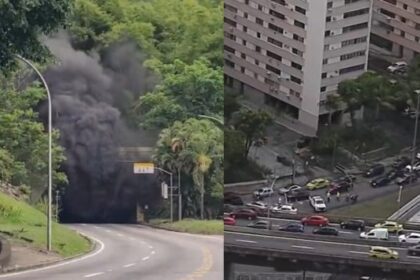 Incêndio, tombamento e colisão: manhã caótica em túneis do rio