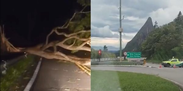 Rajadas de vento de 105 km/h interditam Serra de Teresópolis preventivamente