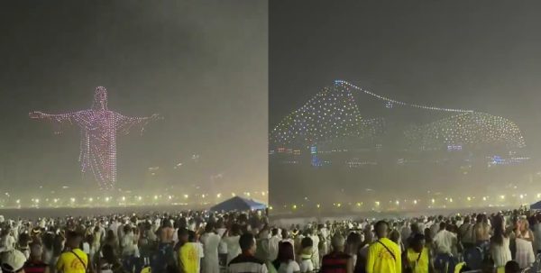 Réveillon de Copacabana surpreende com o maior show de drones da América