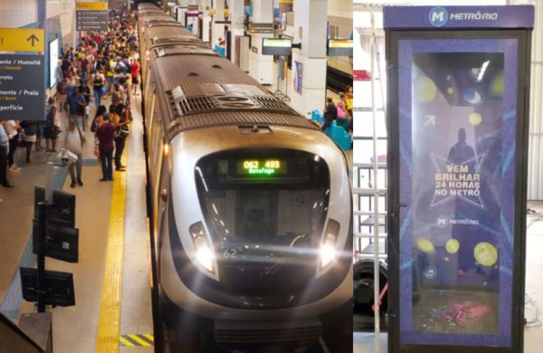 MetrôRio surpreende foliões com banho de glitter no carnaval da Carioca