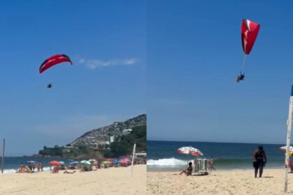 Piloto de parapente detido após voos ilegais e rasantes em Ipanema